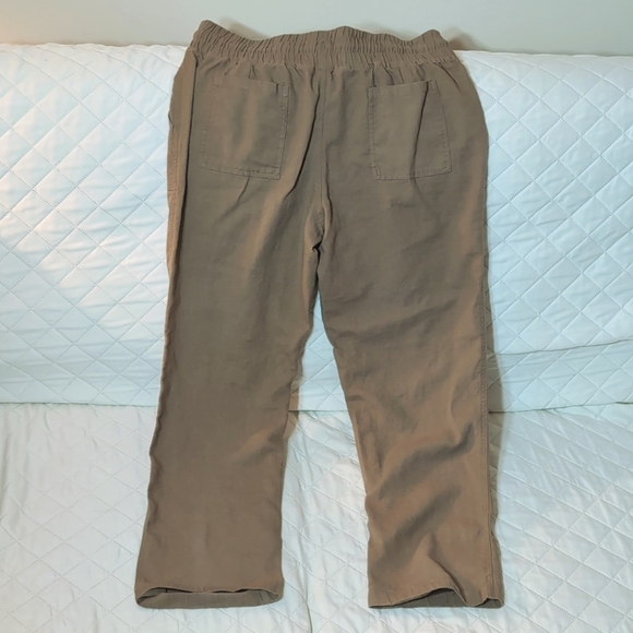 Willit Woman's Brown/khaki Linen/Cotton Pants,Size L. - Picture 2 of 8